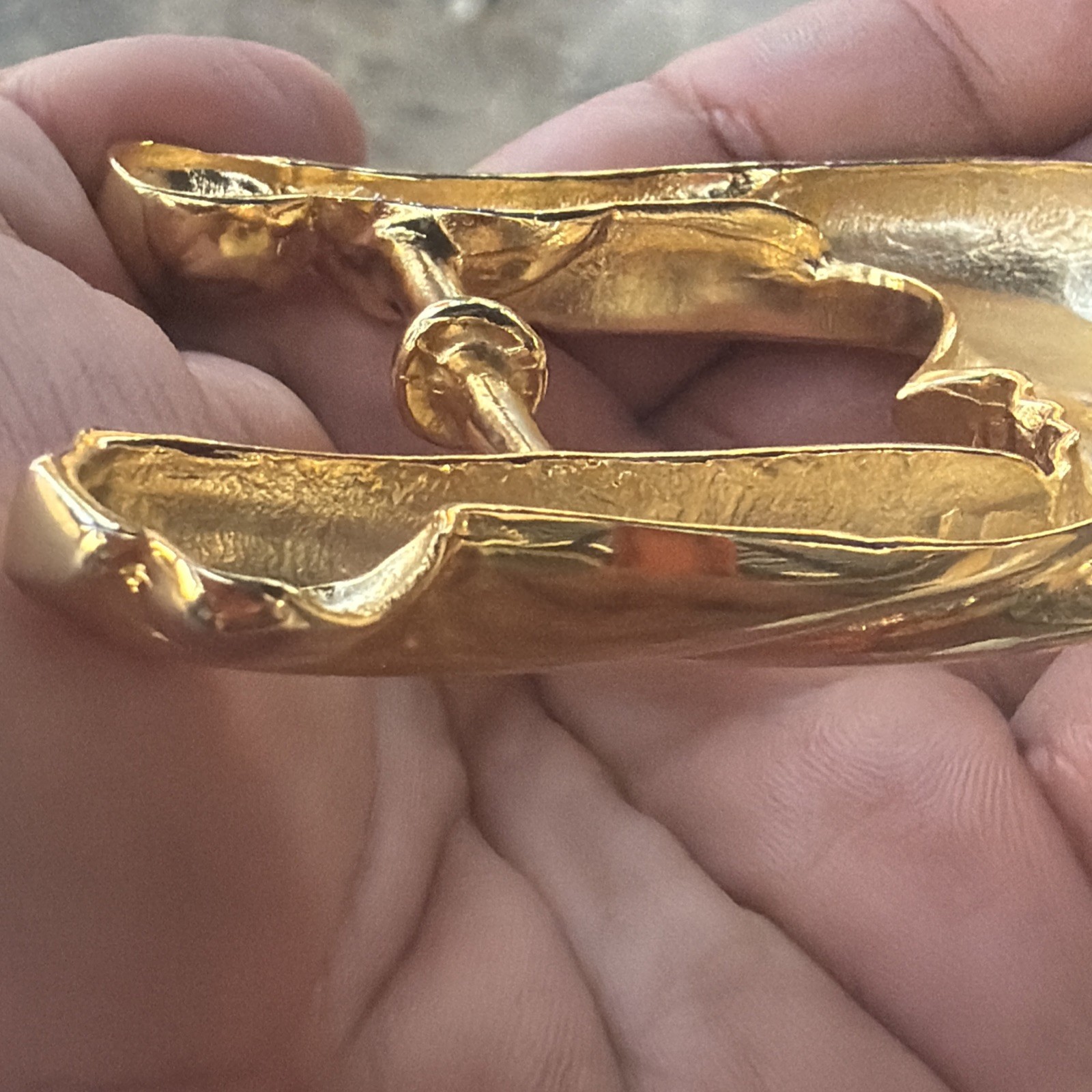 Barry Kieselstein cord sterling 925 gold vermeil moon face buckle