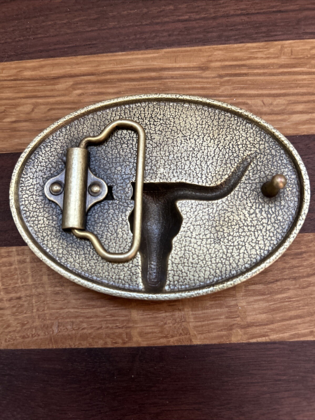 Texus longhorn belt buckle vintage Western Cowboy Retro Cool Oval Large Bull