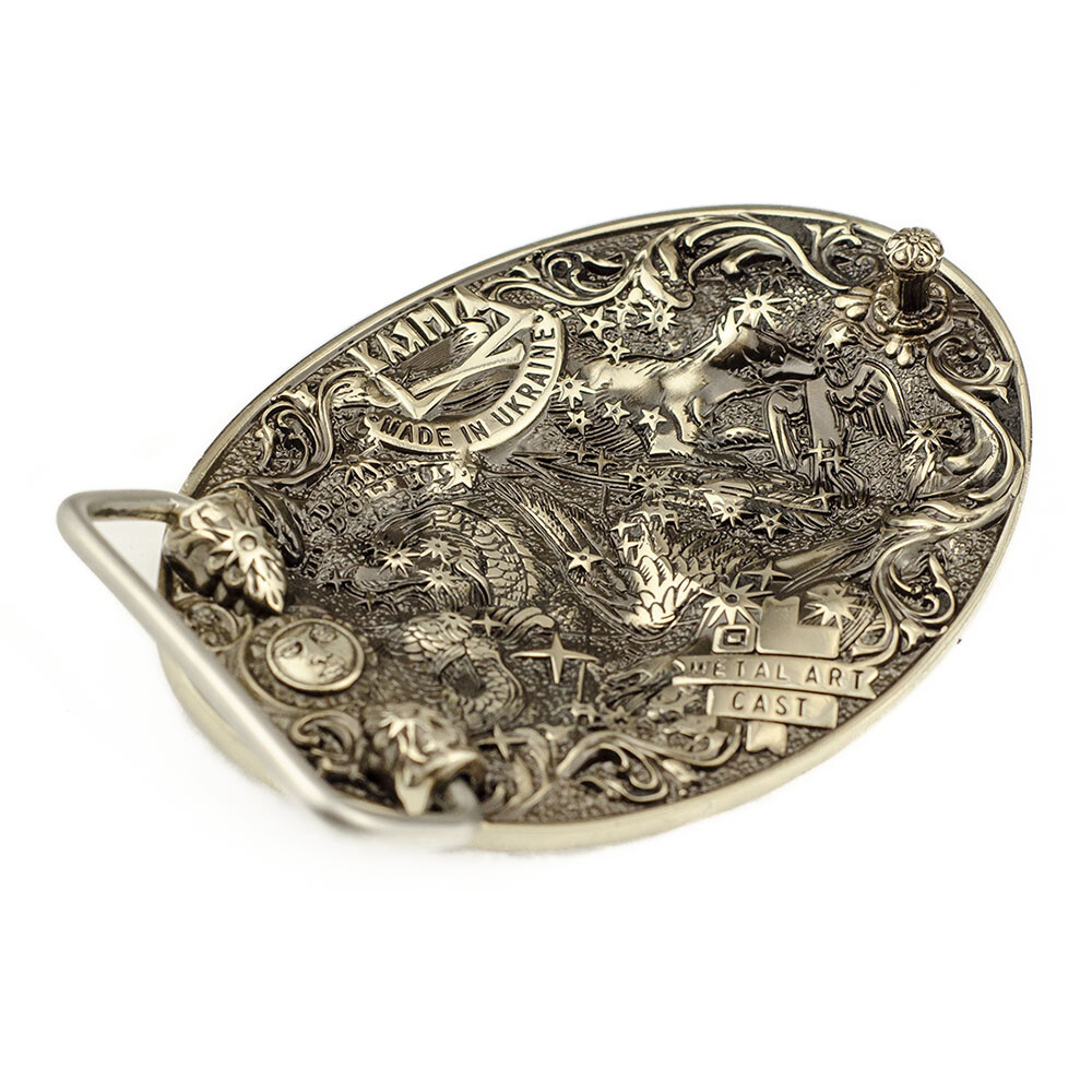 Capricorn german silver belt buckle, Sea Goat Horoscope Astrological Zodiac Sign
