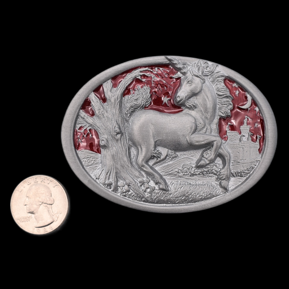Unicorn Mythical Fantasy Medieval Castle Belt Buckle