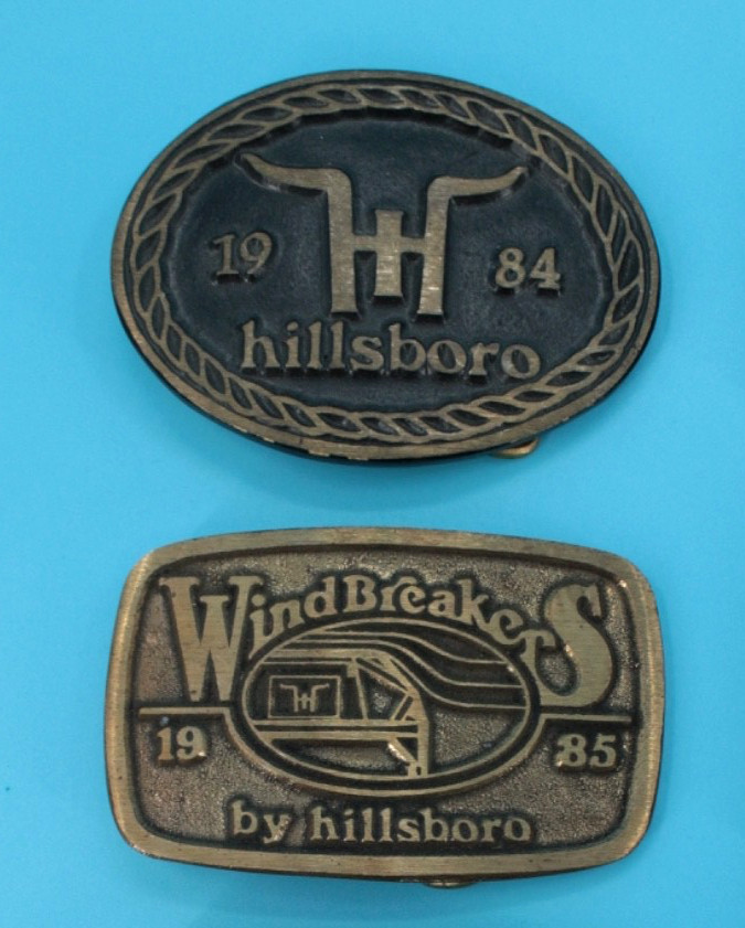 Vtg 80s/90s Hillsboro Kansas Trailers Brass Belt Buckle Lot of 12 1984 1985 1986