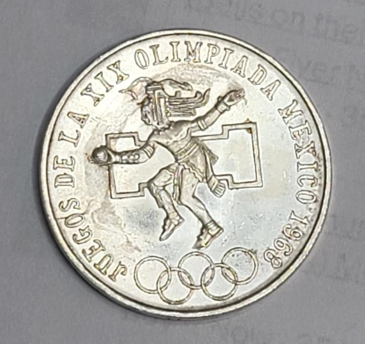 25 Pesos 1968 Olympic Commemorative Coin Set in Silver-tone Belt Buckle