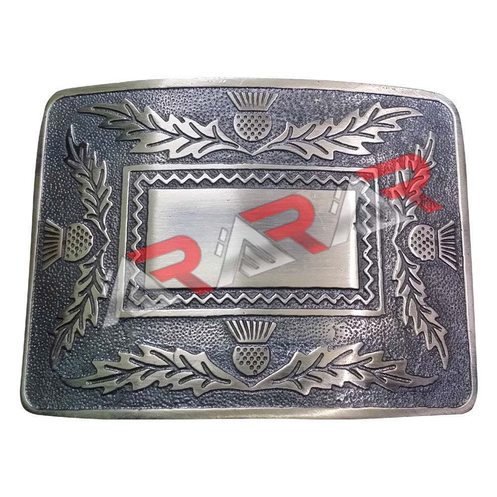 Scottish Highland Thistle Design Kilt Belt Buckle High Quality Antique Finish