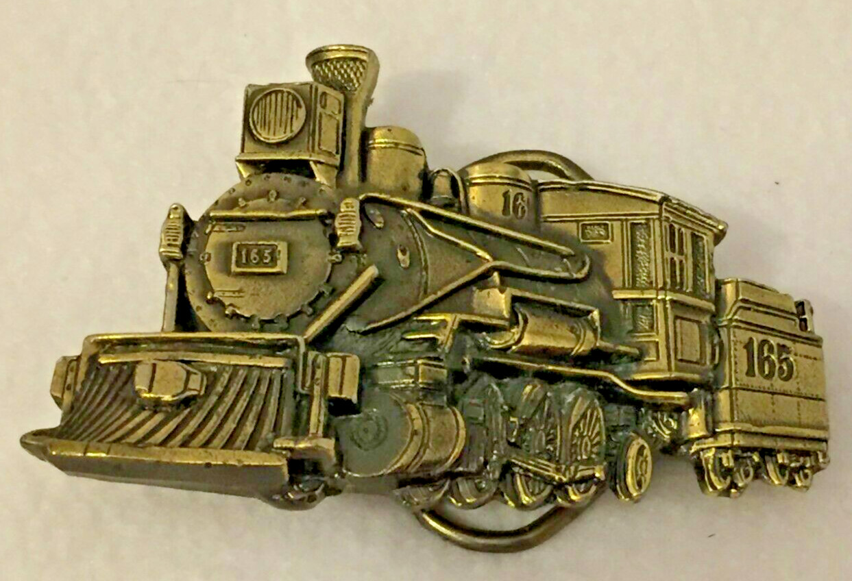 Train Belt Buckle The Great American Buckle Company Locomotive 1981 Vintage