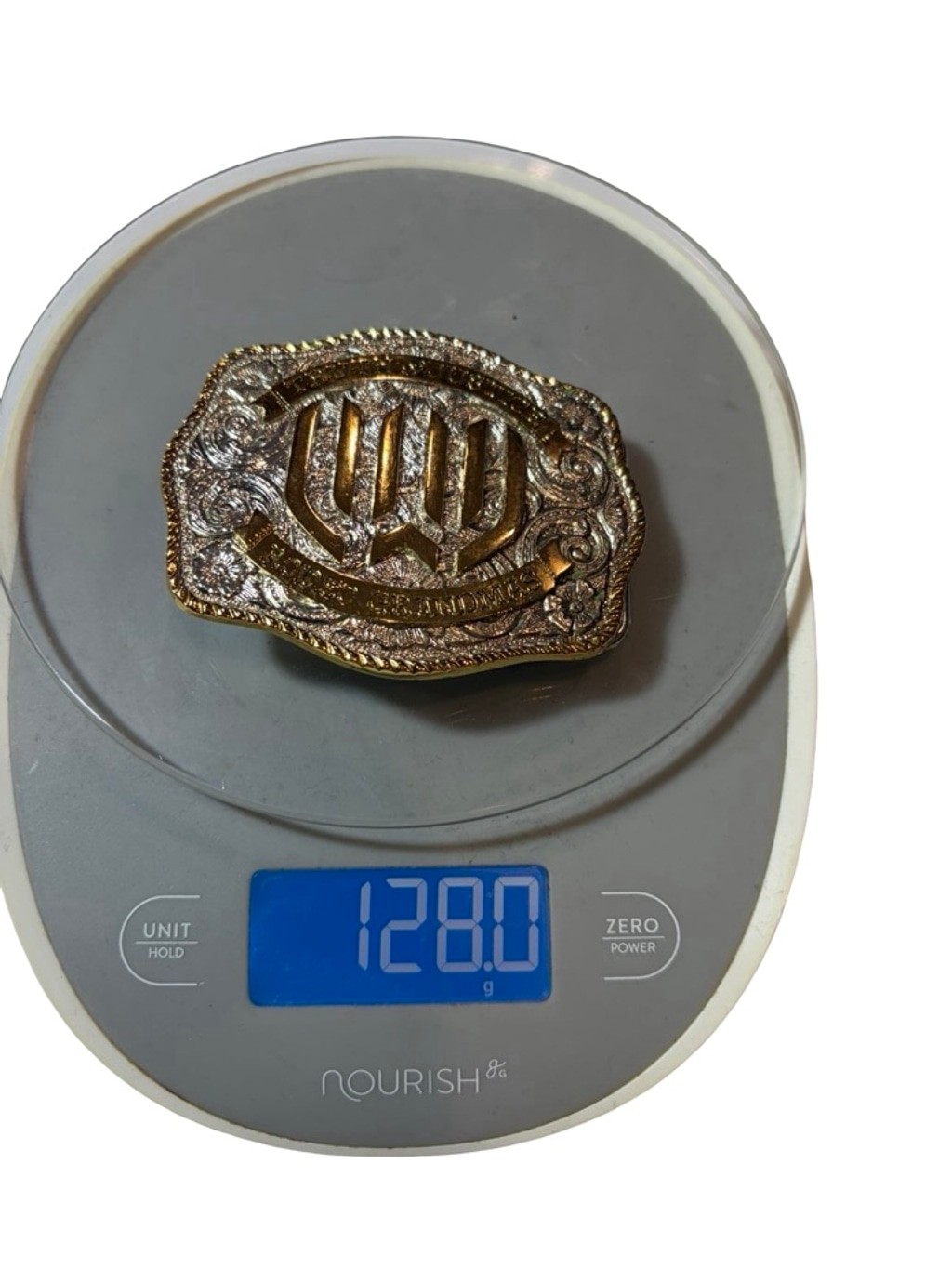 Vintage Western Rodeo Belt Buckle Truth Justice Rodeo Grandmas Gold Tone Cowboy