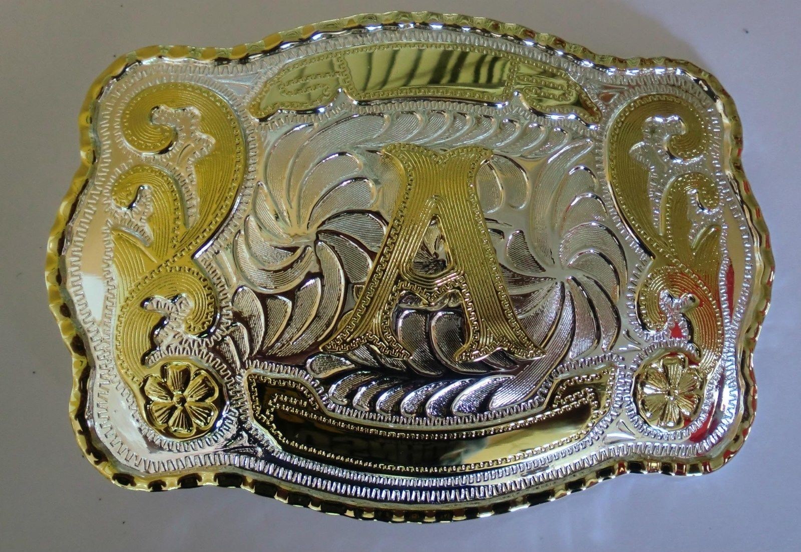 NEW INITIAL  » A  » RODEO BIG COWBOY WESTERN BELT BUCKLE