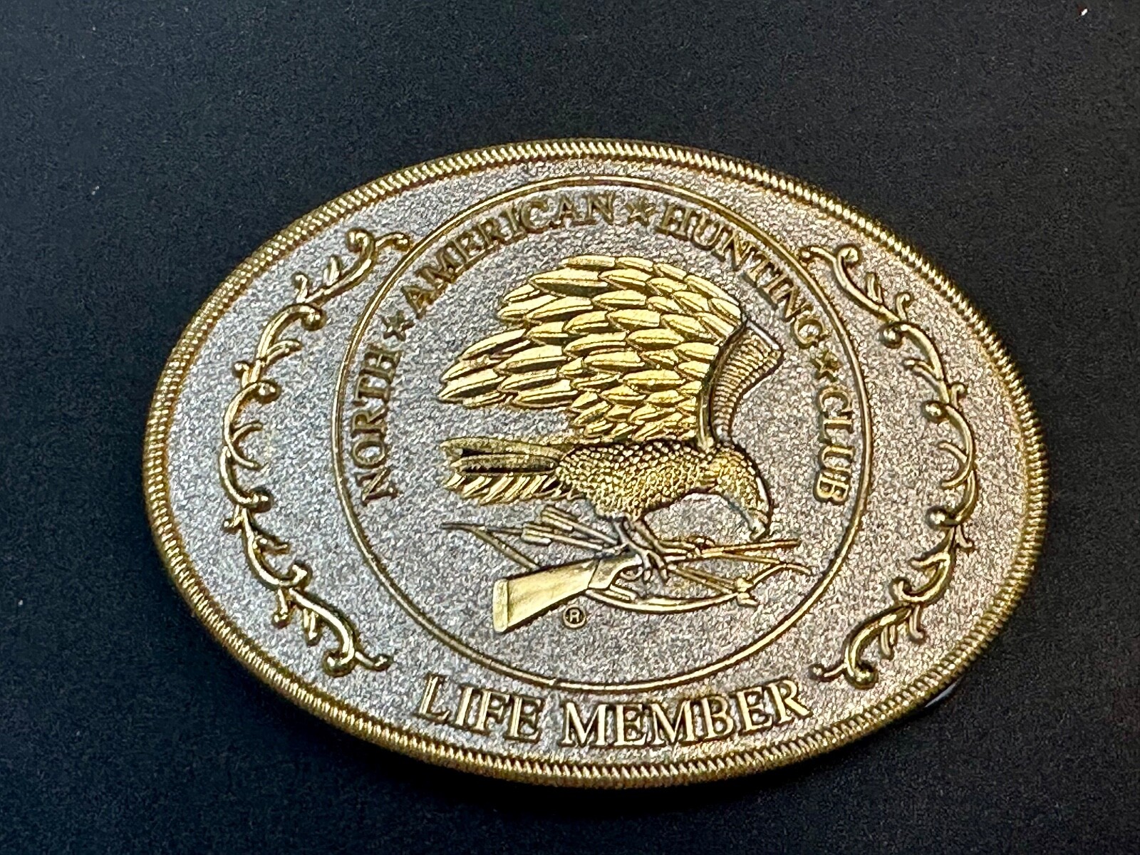 North American Hunting Club Life Member 2-Tone Belt Buckle, Perfect Gift Idea!