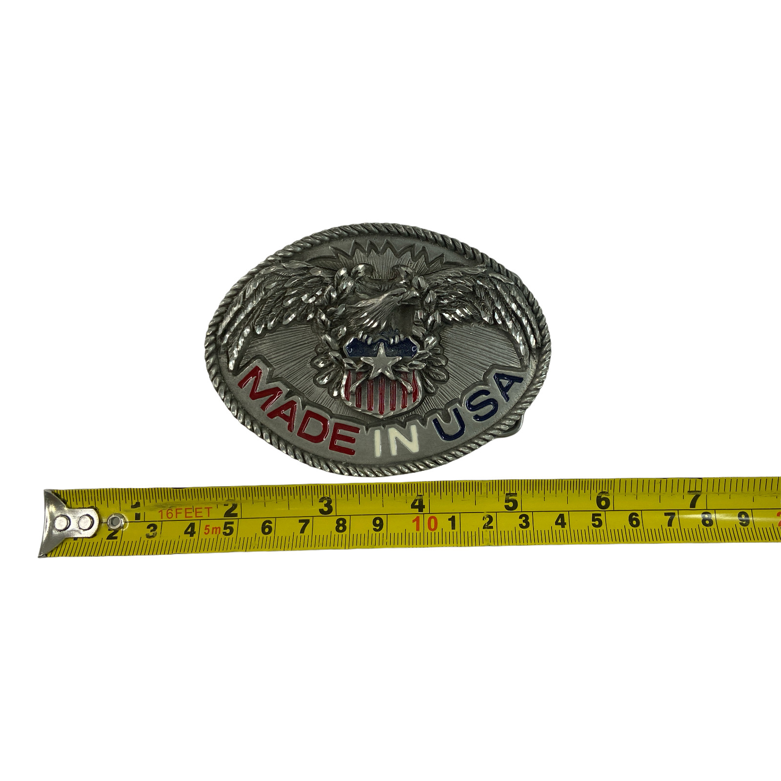 2002 Enchantment Made is USA Eagle and Flag Belt Buckle – America