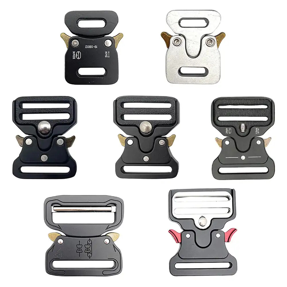 Quick Release Buckle Tactical Belt Buckle Set Zinc Metal Male Belt Silver Buckle