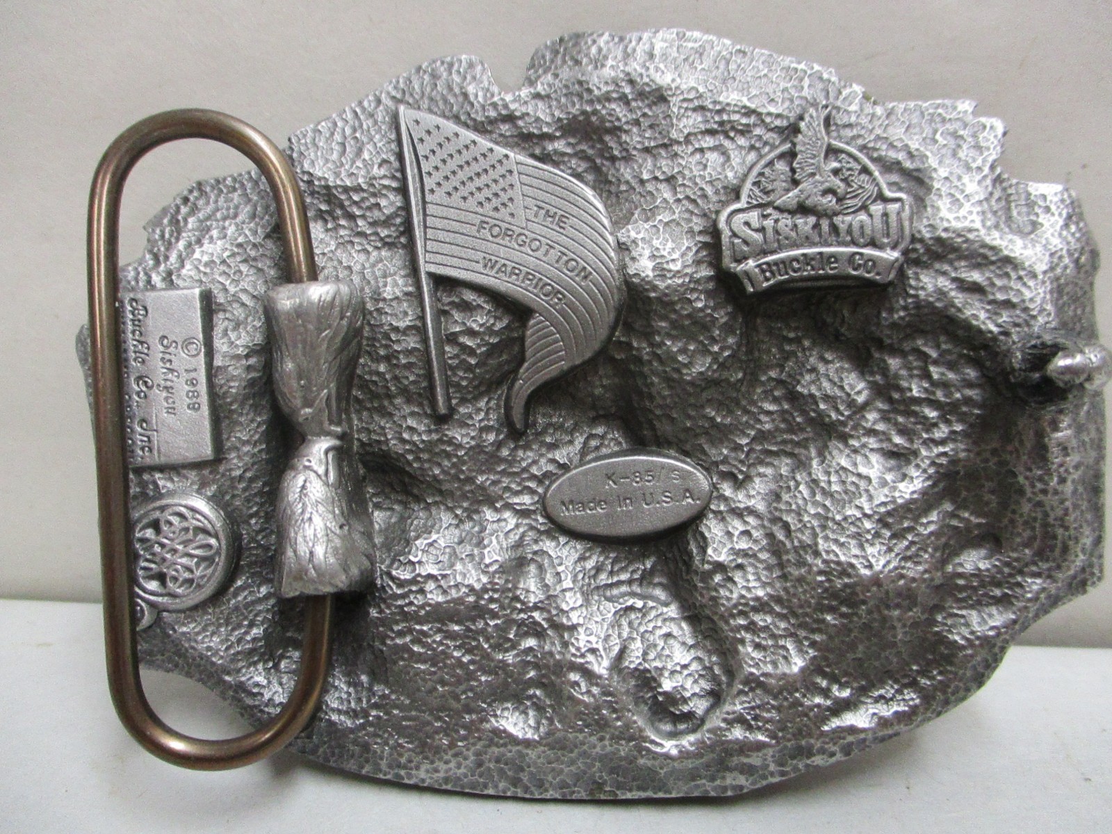 1989 Vietnam Veteran Belt Buckle Siskiyou K85 Unused Mint Condition