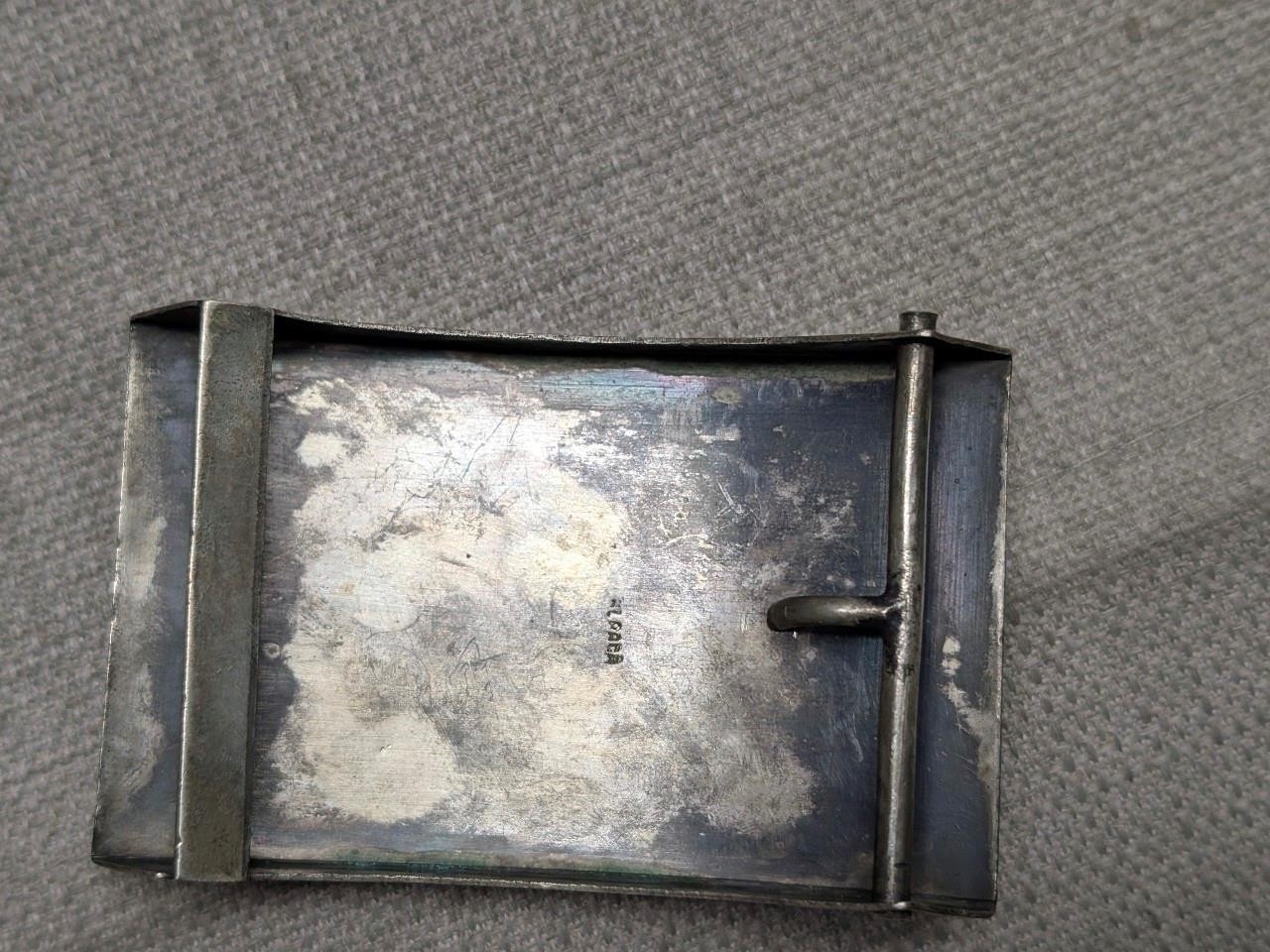 vintage WESTERN buckle belt HANDCRAFTED german silver ALPACA abalone HORSE