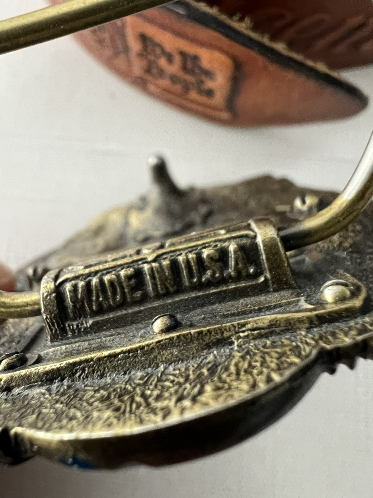 USA commerative 200th anniversary leather belt & buckle, Sz M 34-36, America!