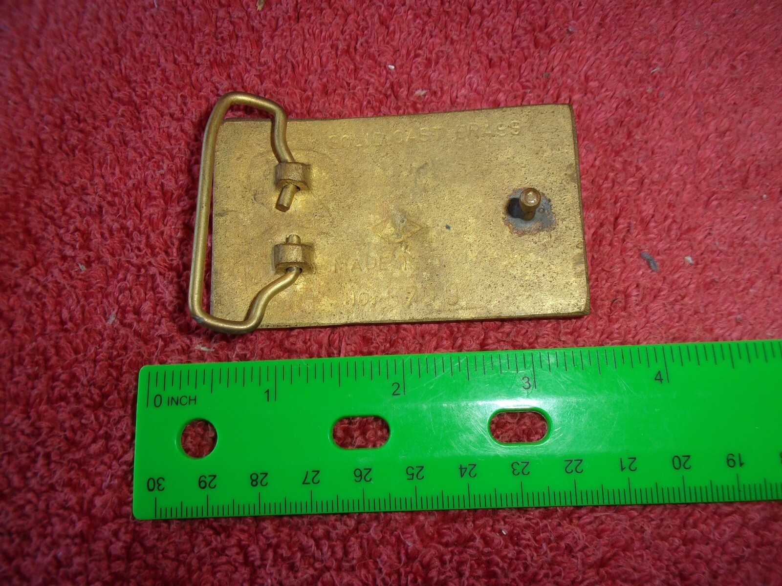 Vintage Belt Buckle Corvette Brass 1970s