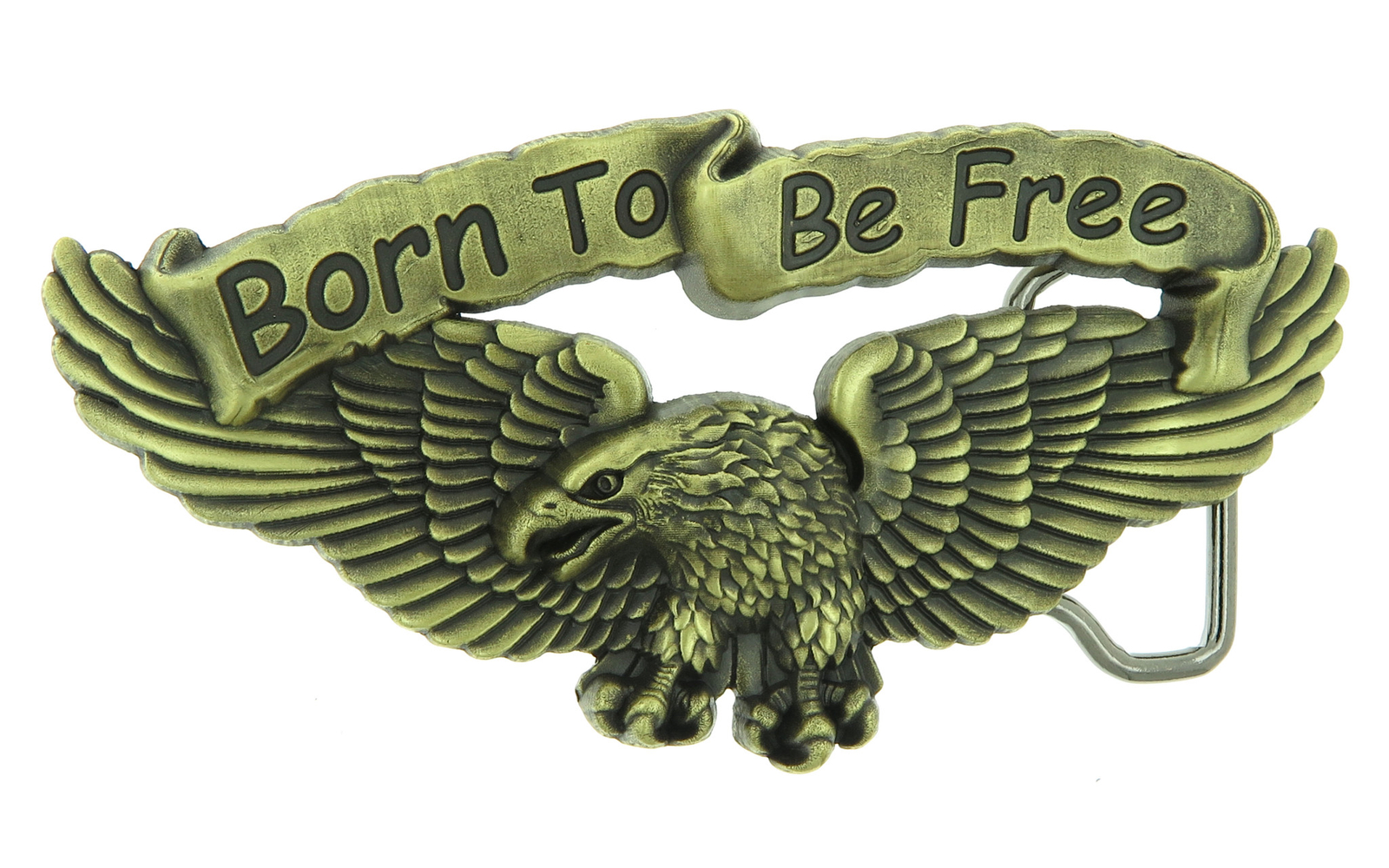 Born To Be Free Eagle Bronze Metal Belt Buckle