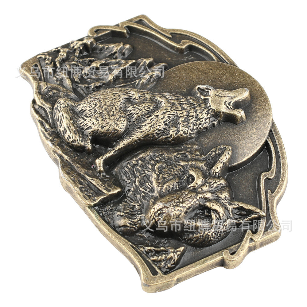Wolf belt buckle for men&rsquo;s Western cowboy motorcycle riding