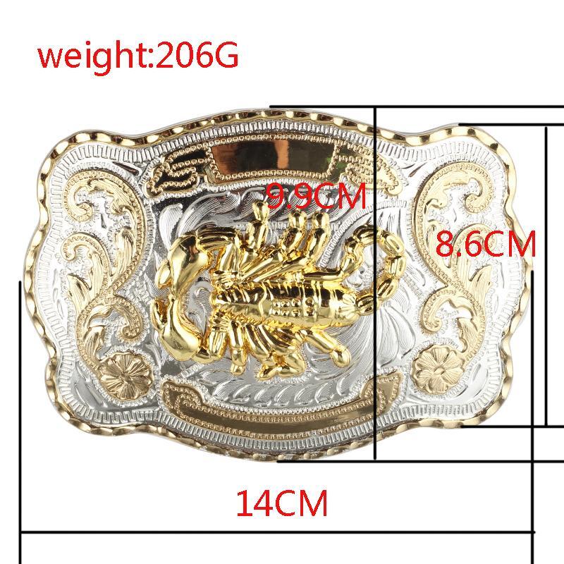 Cinturon Ecuestre Dorado Hebilla Toro Gallo Escorpion Vaquero Cowboy Western