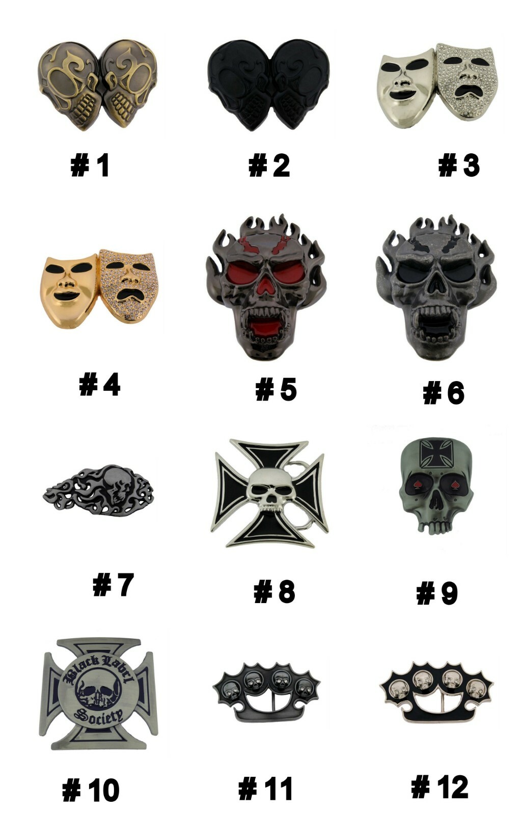 Skull Belt Buckle Men Women Flaming Flame Blaze Halloween Costume Party Pirate