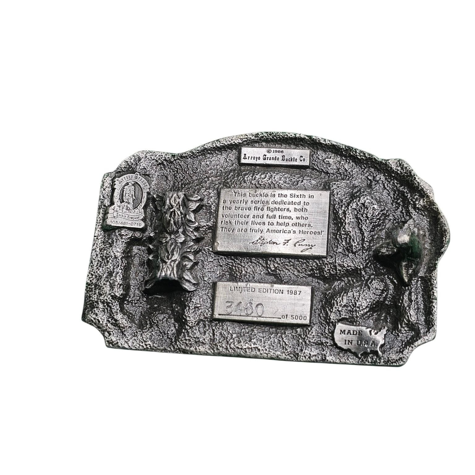 Arroyo Grande 1987 American Fire Fighter Commemorative Belt Buckle