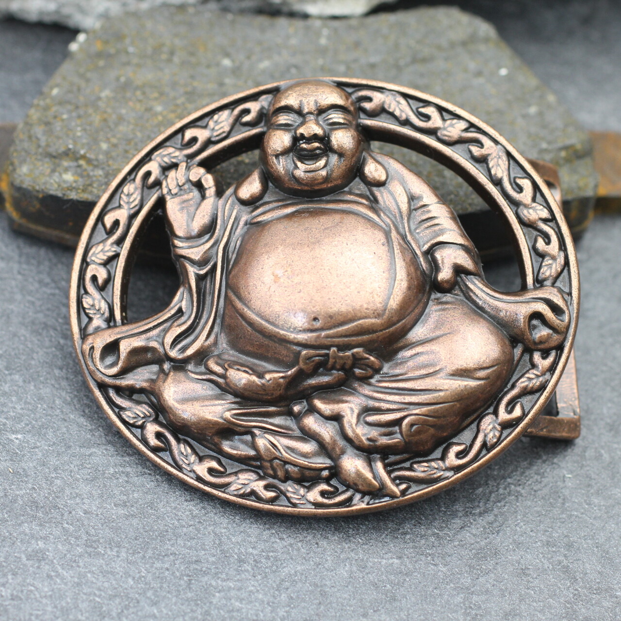 Belt buckle buckle Buddha luck copper removable buckle for 4 cm leather belt