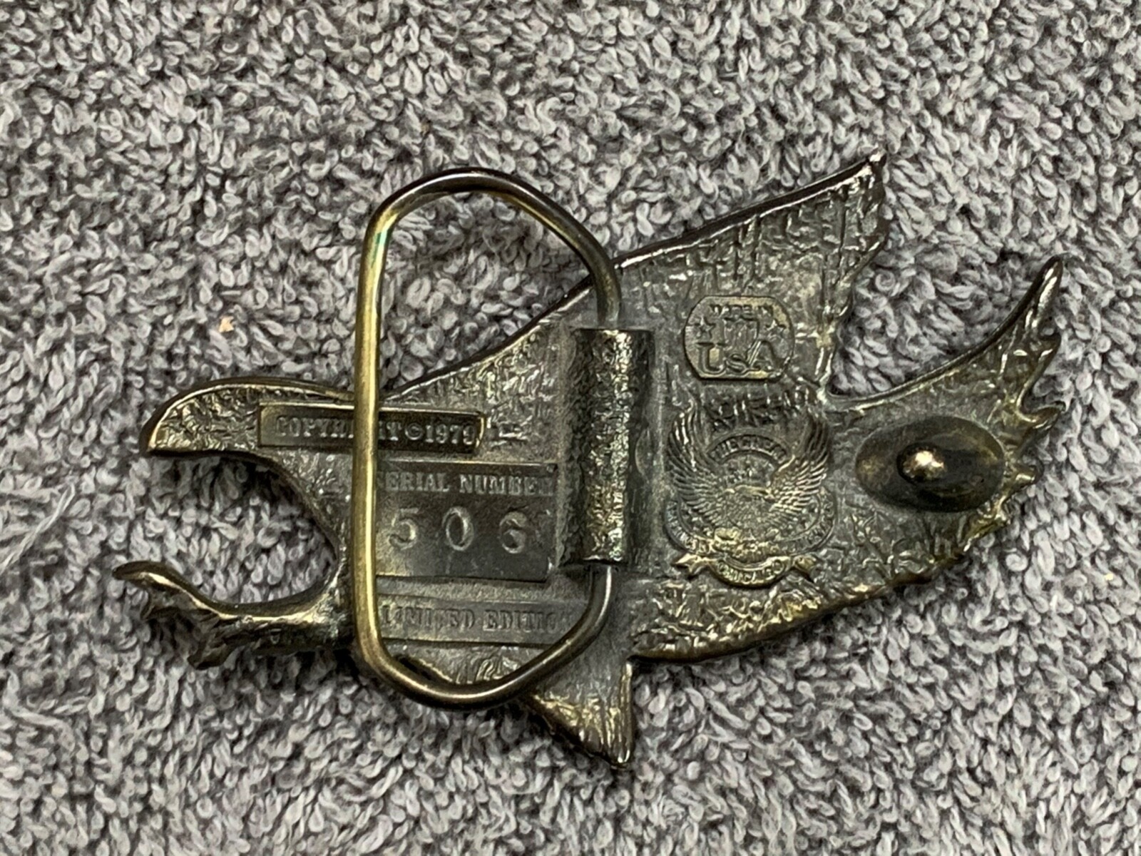 VTG 1979 Landing Eagle American Chicago Buckles USA Belt Buckle