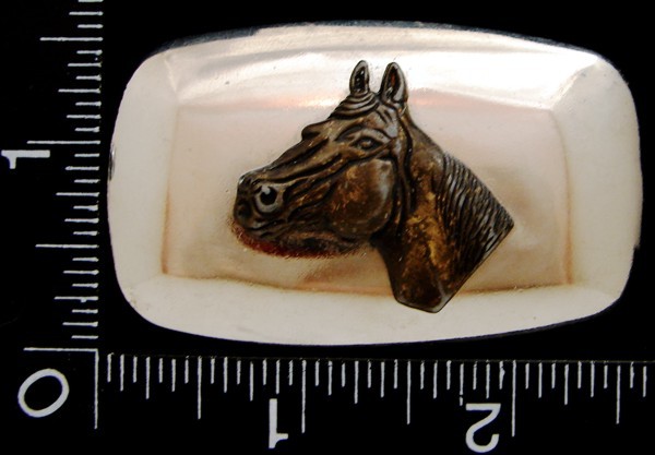 LK20117 VINTAGE ***HORSE HEAD*** POLISHED SILVERTONE WESTERN BELT BUCKLE