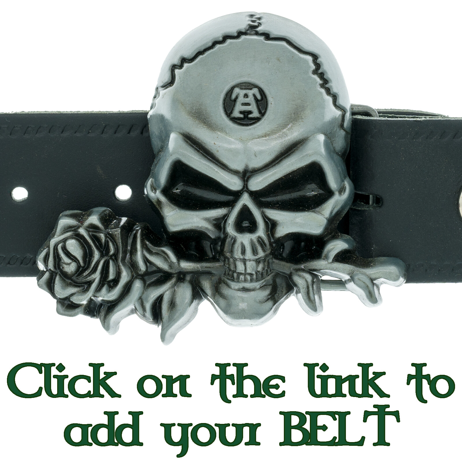 Belt Buckle Biker pewter style Metal Gothic Alchemist Black Rose Celtic