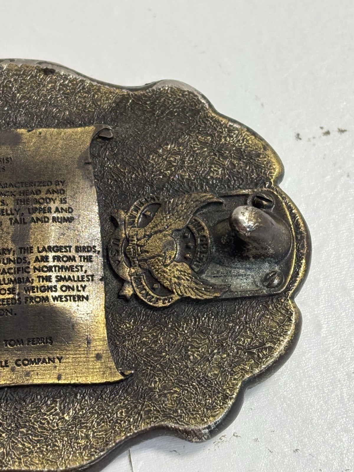 Vintage Canadian Goose  » Great American  » Brass/Fabric Belt Buckle # 5004