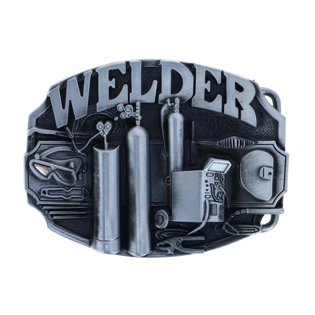 CTM Men&rsquo;s Silver Trade Welder Belt Buckle