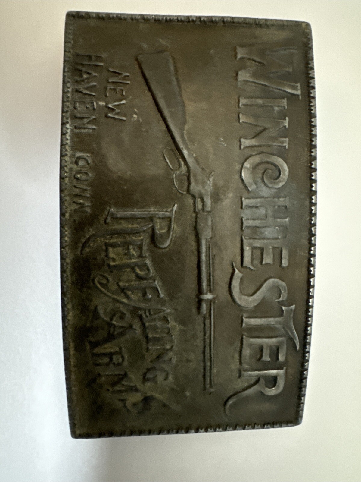 Vintage Winchester Repeating Arms New Haven Brass Belt Buckle