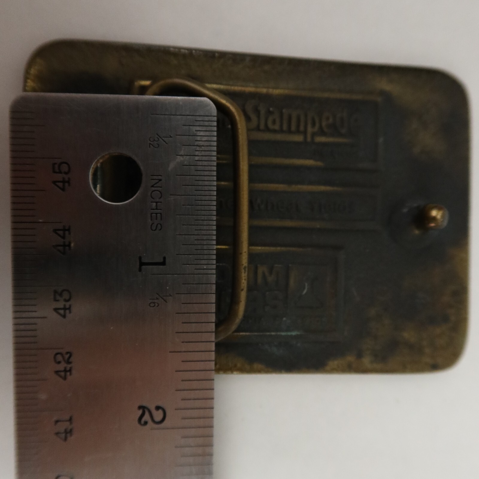 Vintage Stampede Spring Wheat Belt Buckle Farmer 70s Koleaco Rohm Haas Seed USA