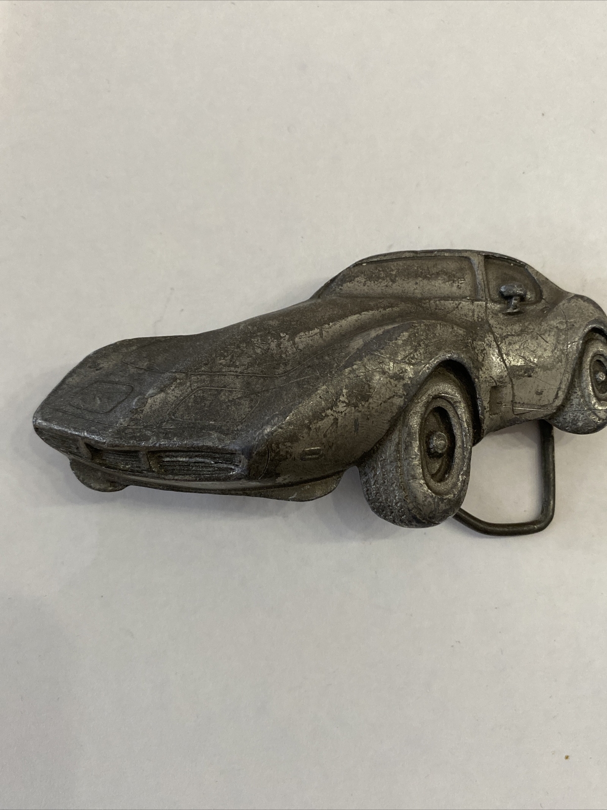 Vintage 1979 Corvette Belt Buckle Indiana Metal Craft M 93 Pewter