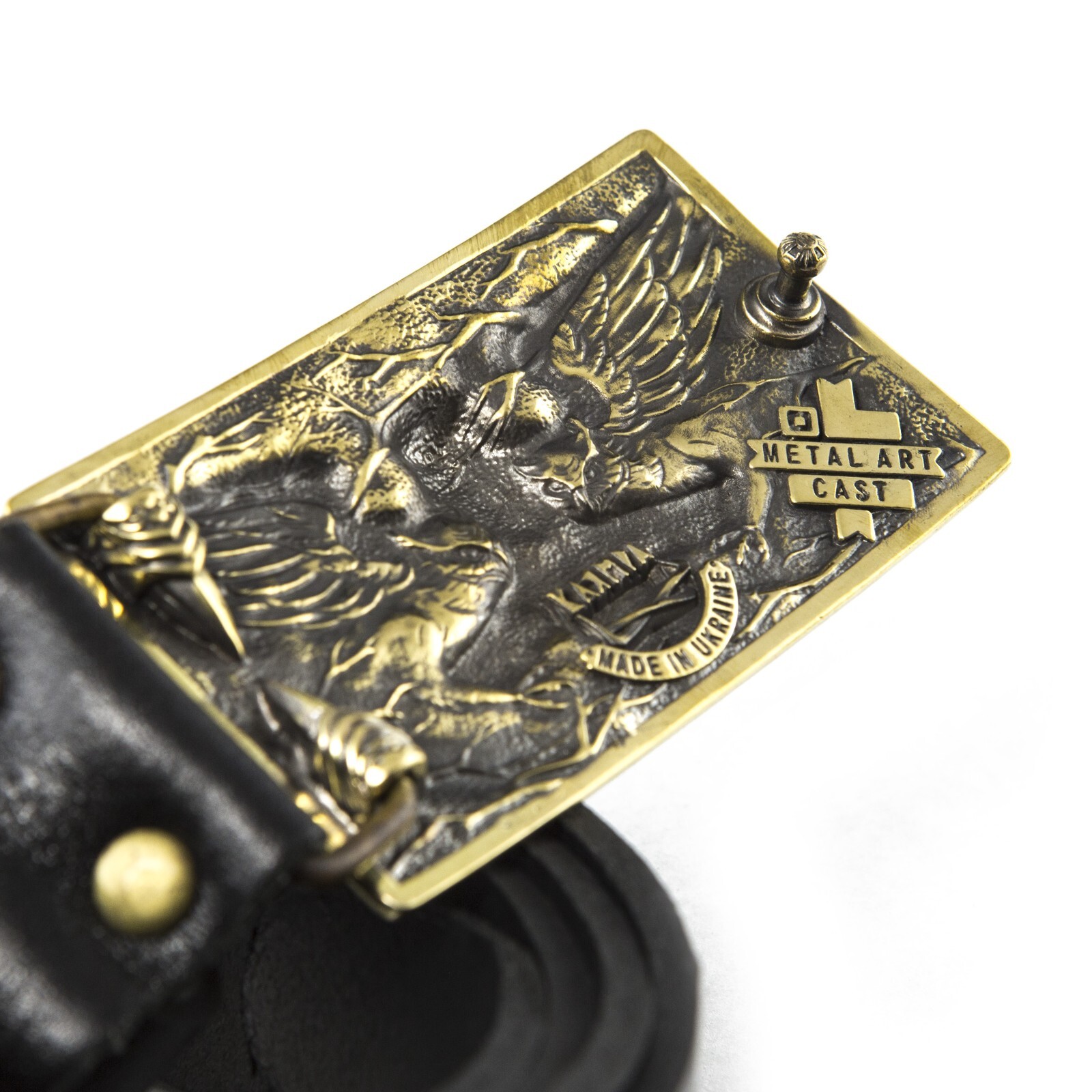 Fighting Owl belt buckle, Wild fighting bird Owl military solid brass belt buckl
