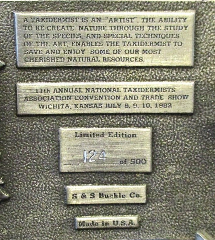 National Taxidermist NTA 11th Convention Show Wichita Kansas Turkey Belt Buckle