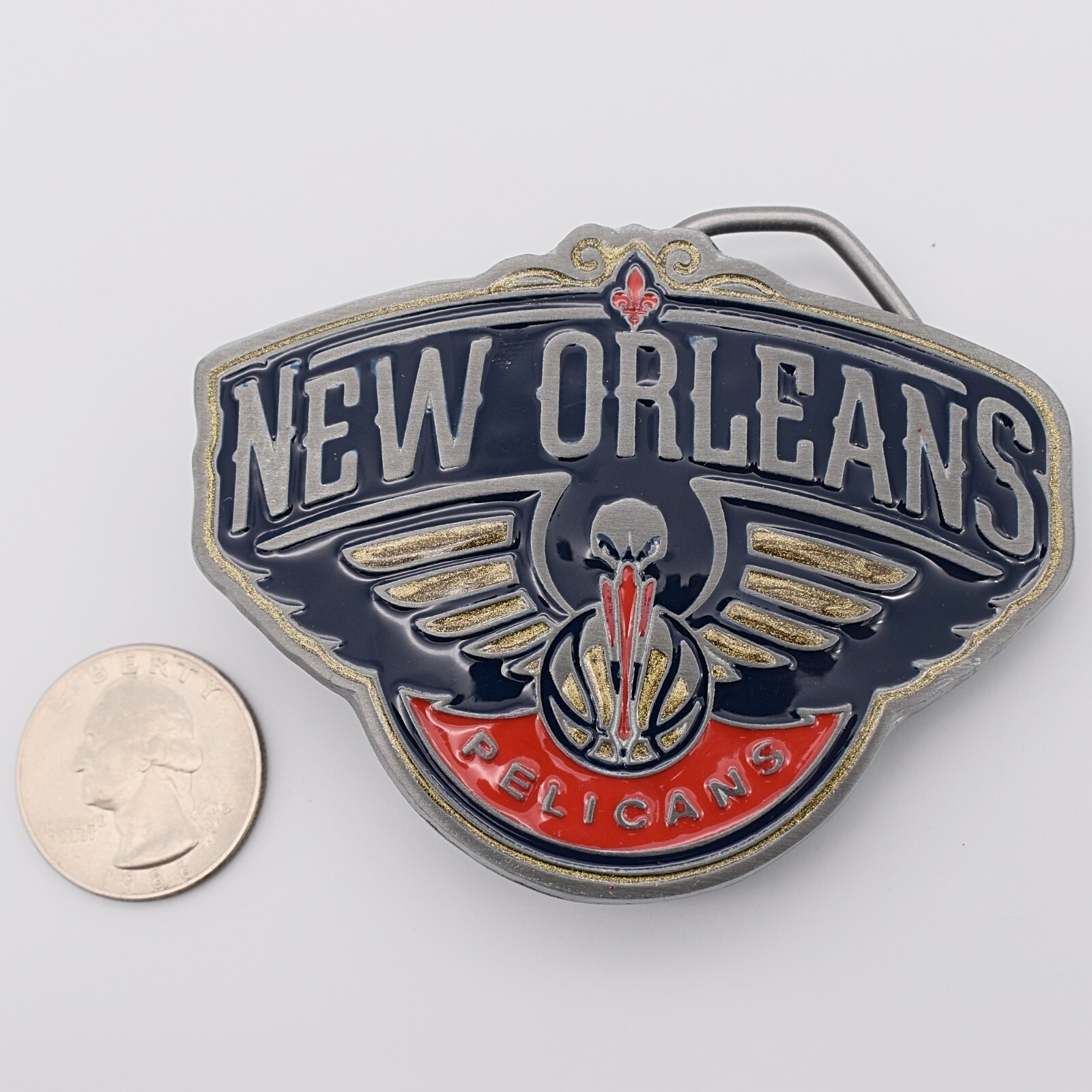 New Orleans Pelicans Basketball Team Belt Buckle (New)