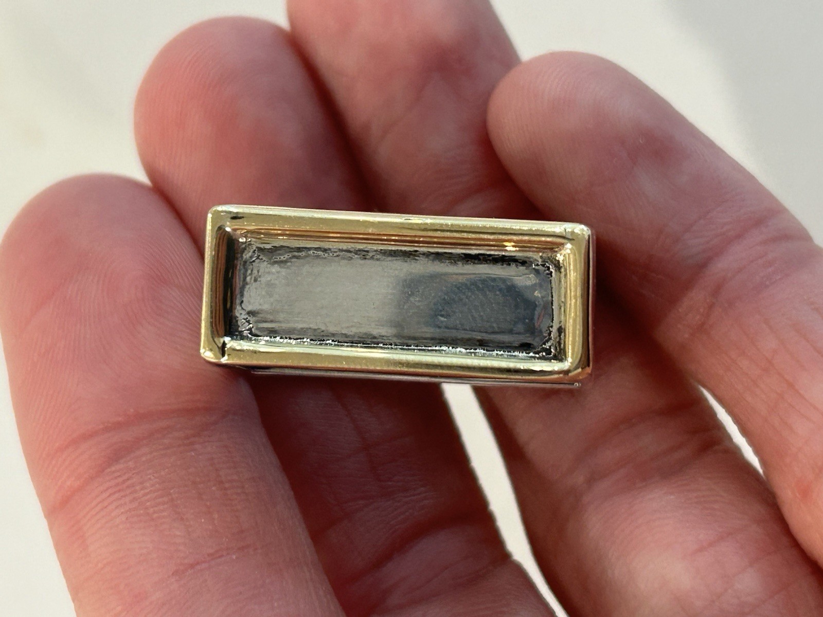 PAT AREIAS 925 Sterling & 18k Yellow Gold Modernist 3 Pc Belt Buckle Set