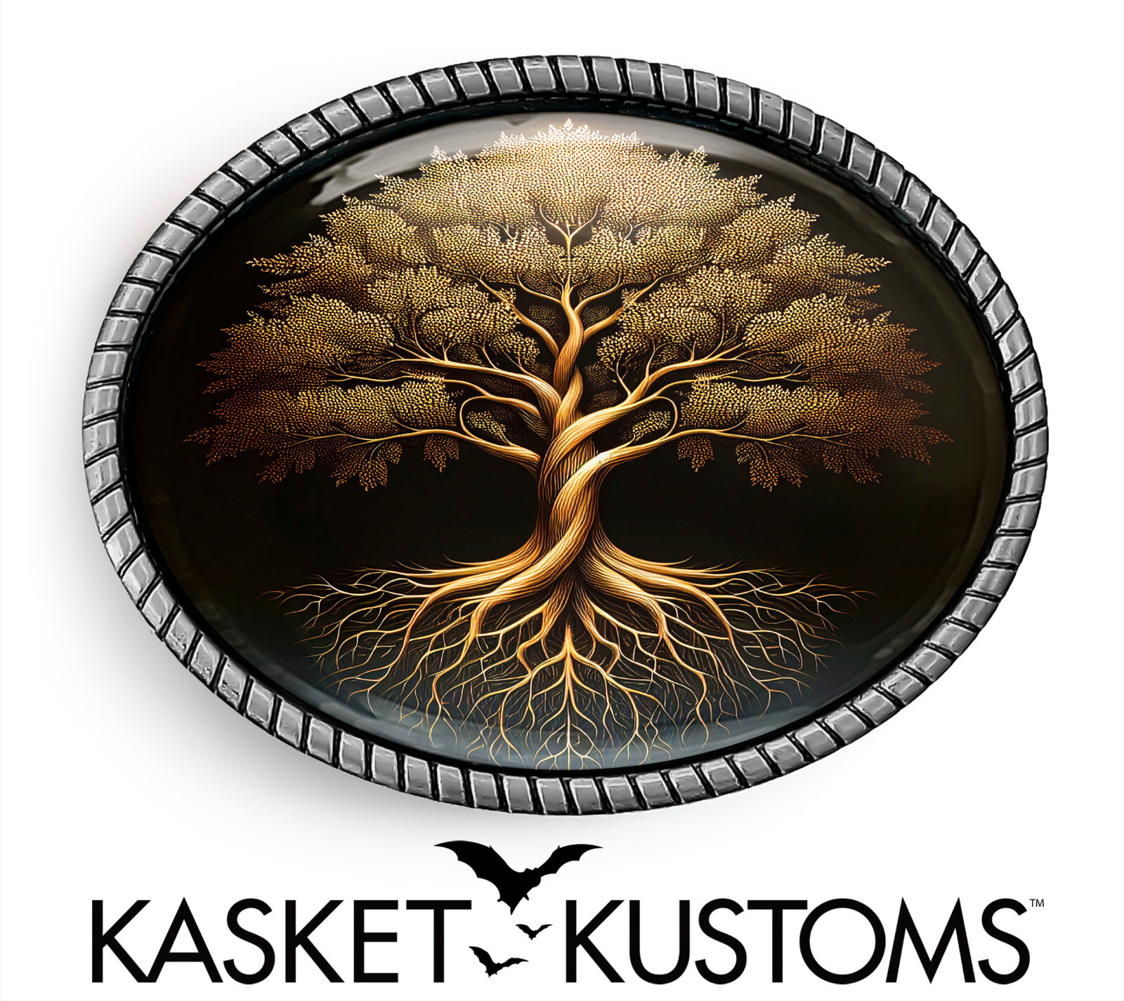 Tree of Life Belt Buckle – Celtic Irish Tree Handmade Oval Belt Buckle – 645