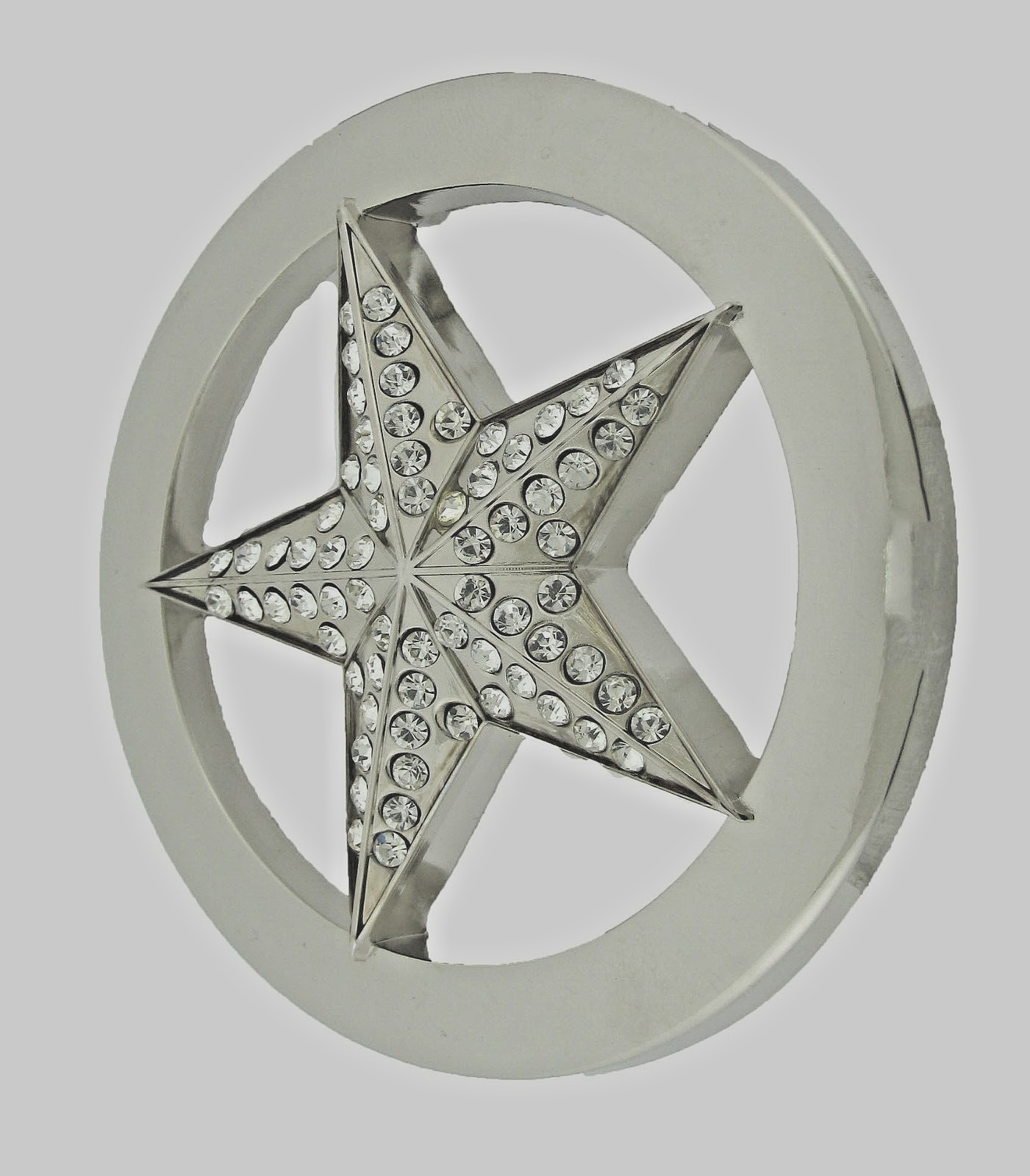 Lone Star Belt Buckle State Texas Bling Star Silver Metal Western Cowboy Cowgirl