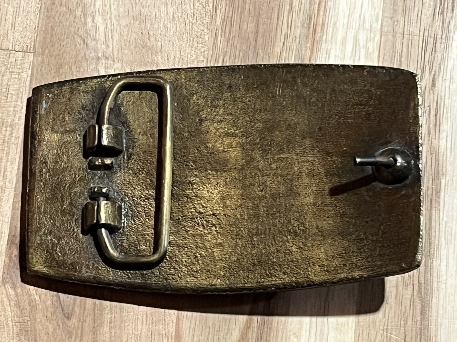 Vintage Quality Integrity Service B&W Logo Embossed Solid Brass Belt Buckle