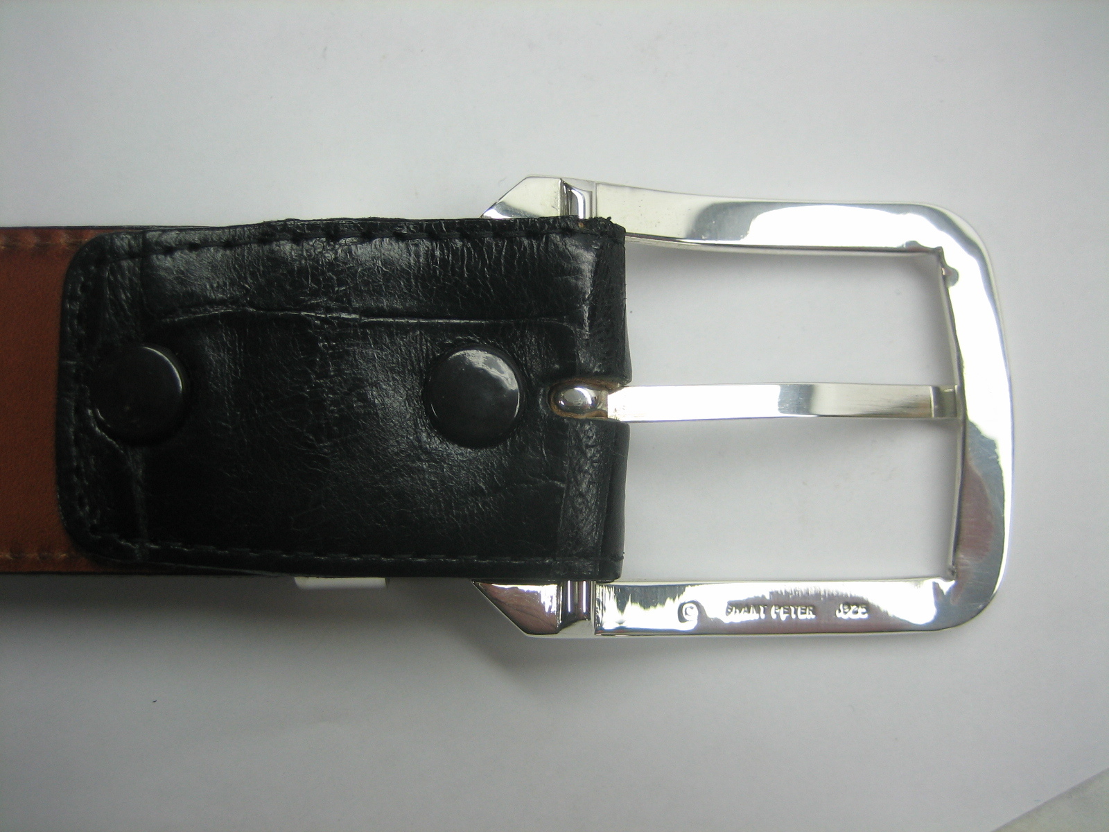 Sterling silver 925 buckle w/1.5&Prime; Genuine Alligator belt sizes 30&Prime; to 44&Prime; U.S.A.
