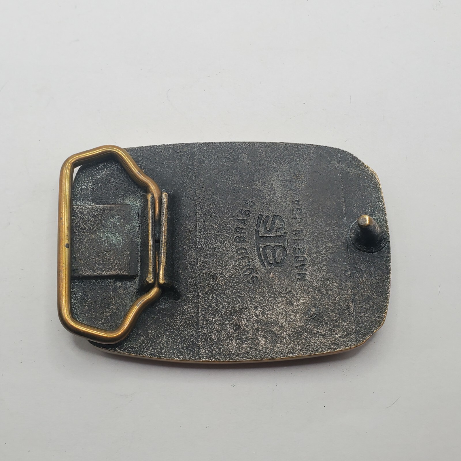 VINTAGE ELK BELT BUCKLE SOLID BRASS COLLECTIBLE HUNTING SPORTSMANSHIP BUCKLE