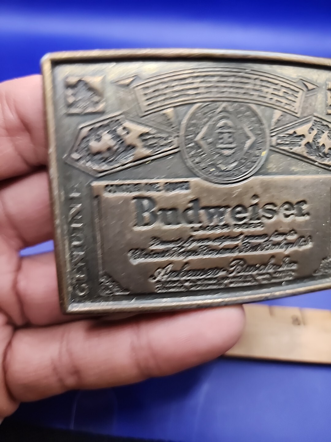 Vintage Belt Buckles Colt Revolvers & 1970s BUDWEISER Lager Beer – Brass Buckles