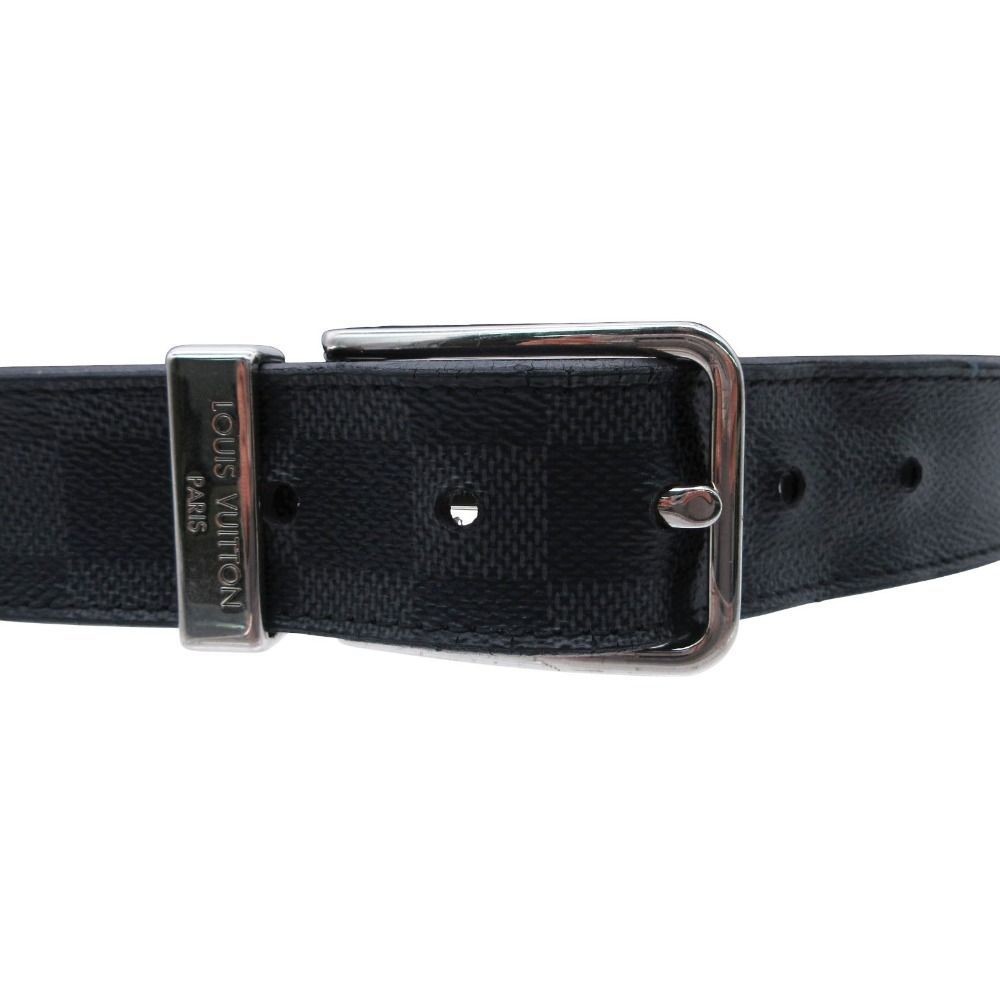 LOUIS VUITTON Ceinture Pont Neuf Damier Graphite Canvas M9402 Belt DDP Used