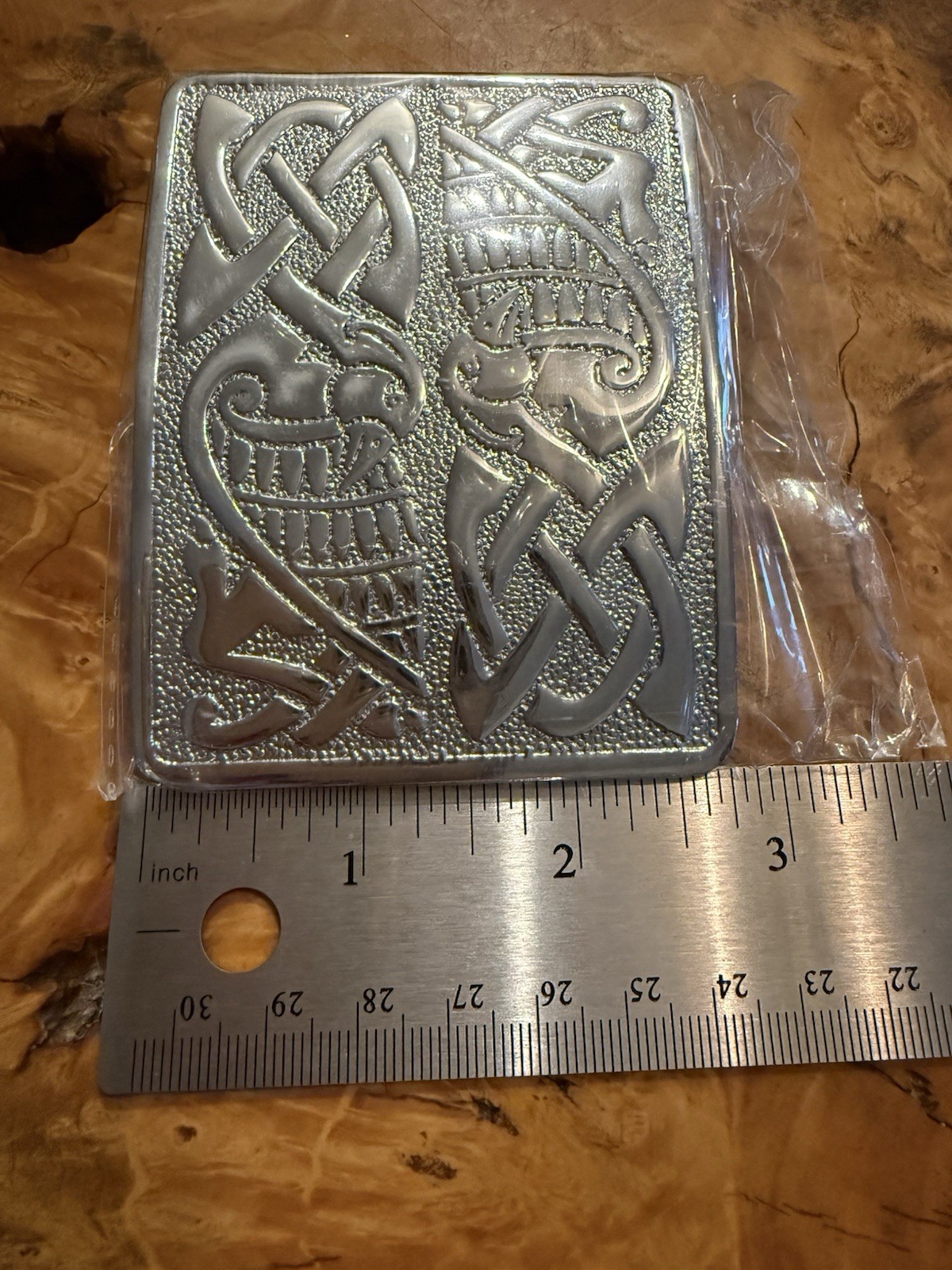 Belt Buckle Chrome Large Celtic Bird Design New Without Tags