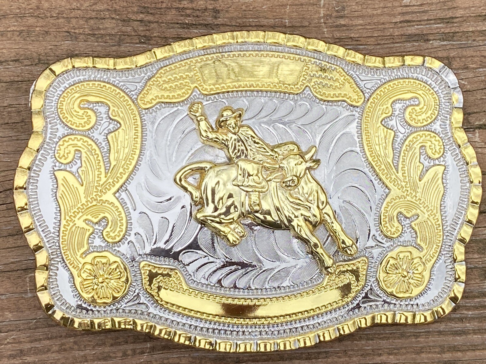 Official Champion Rodeo Bull Riding Large Belt Buckle Stamped WMG