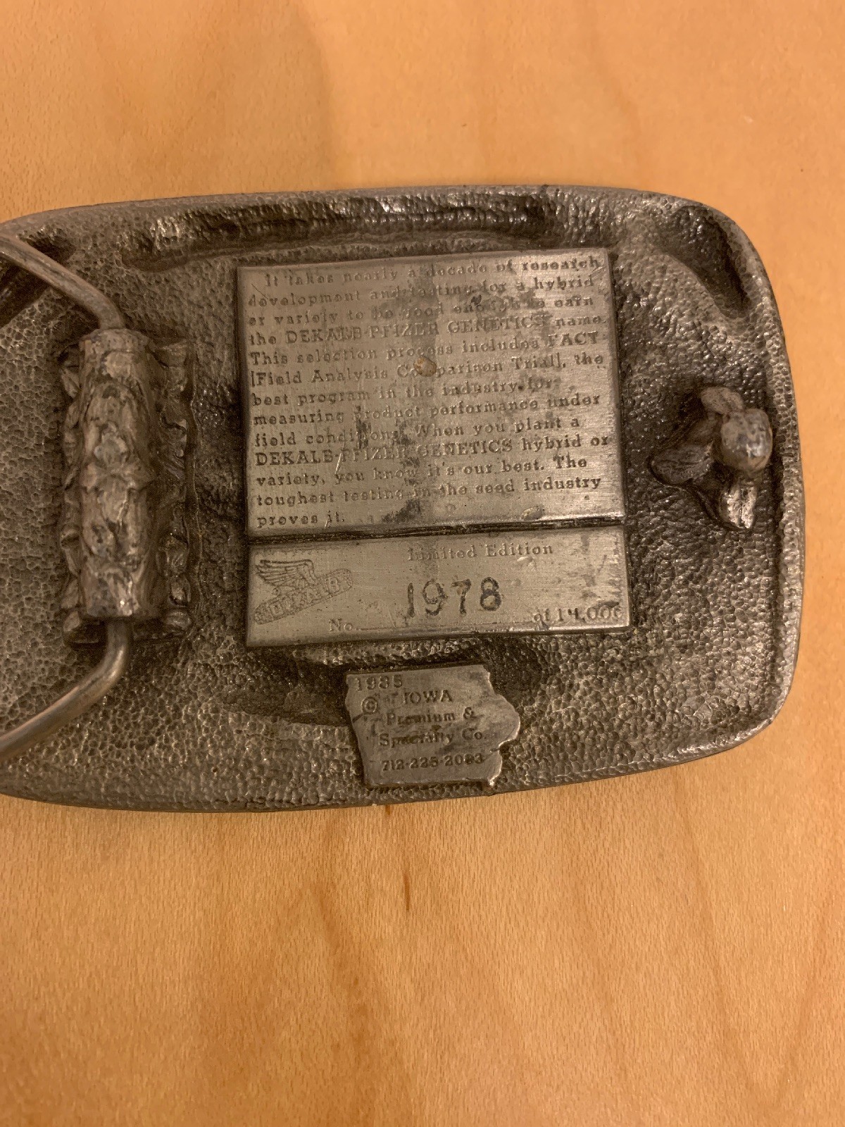 Vintage Belt Buckle » Planting Time Iowa » Dekalb Pfizer Genetics Limited Edition.