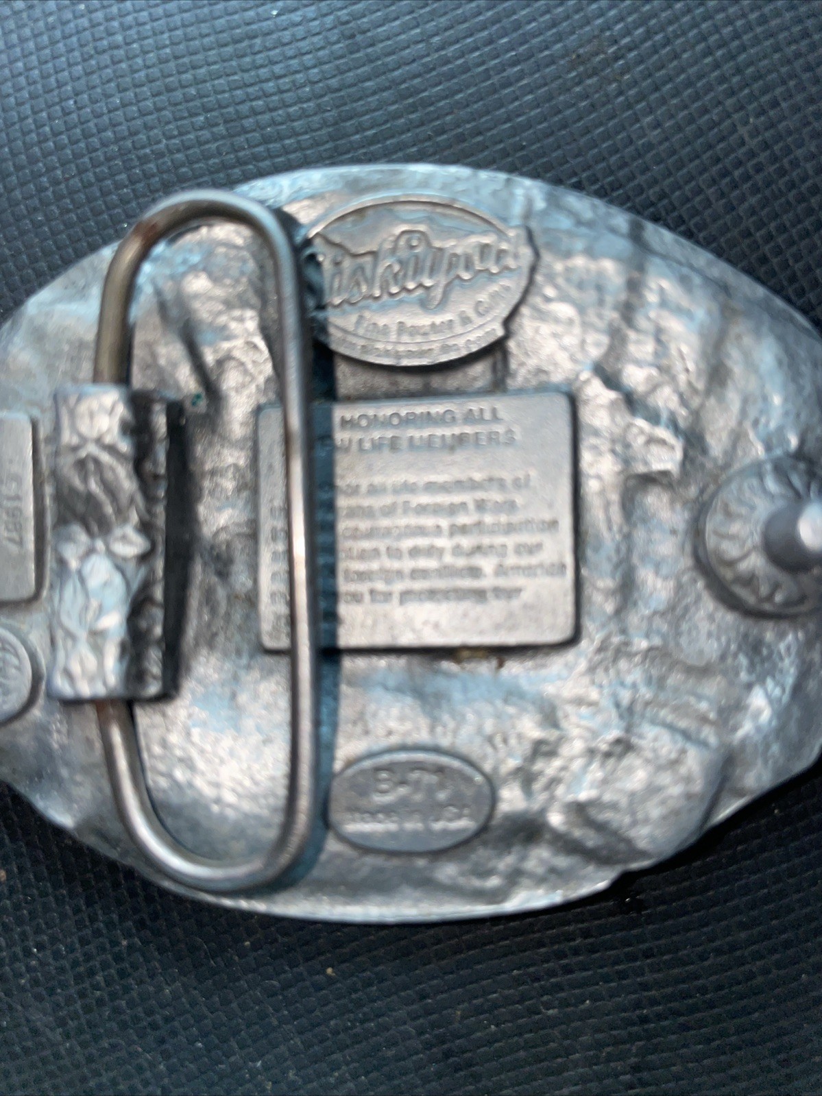 VFW Life Member Belt Buckle 1987 Siskiyou Buckle Co B71 Williams OR USA Vintage