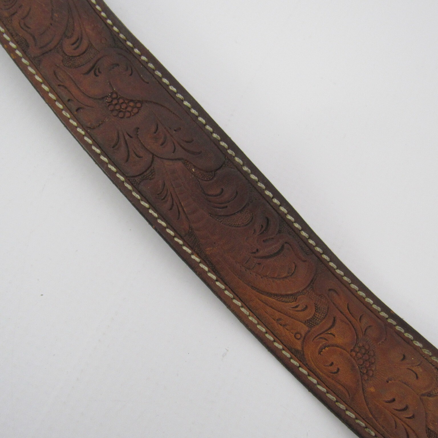 Vintage Tony Lama German Silver Belt Buckle and leather Belt