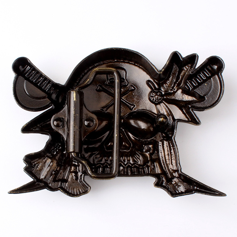 Pirates Skull Men&rsquo;s Belt Buckle Western Cowboy Native American (SK-07-G)