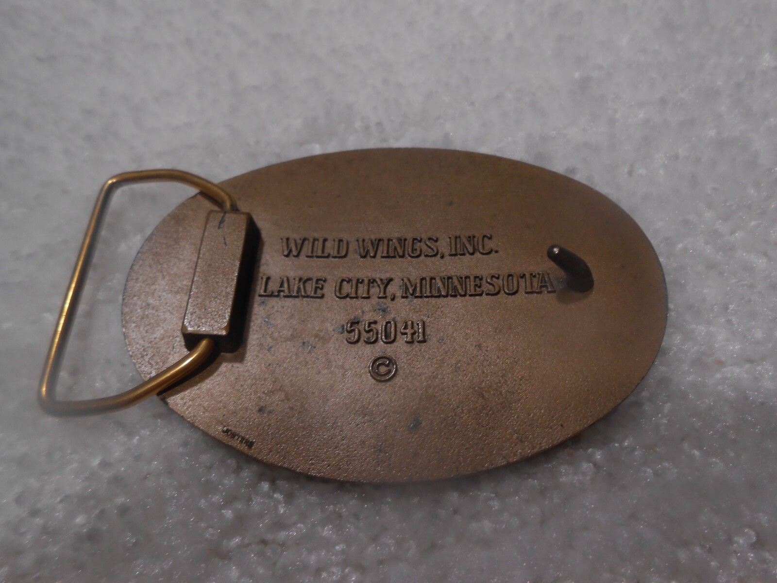Wild Wings Inc. Lake City, Minnesota 55041 Brass Ducks Belt Buckle