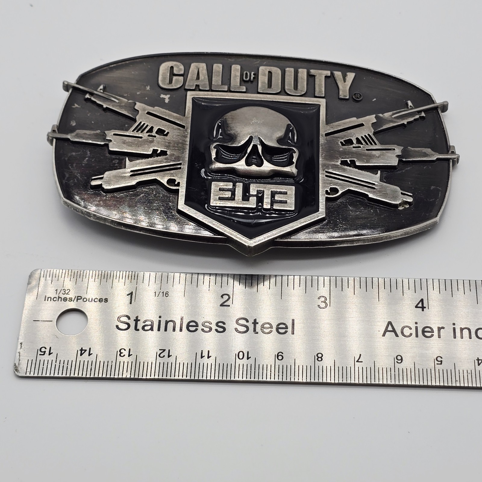 Call of Duty MW3 Modern Warfare ELITE Black Ops II Skull Logo Game Belt Buckle